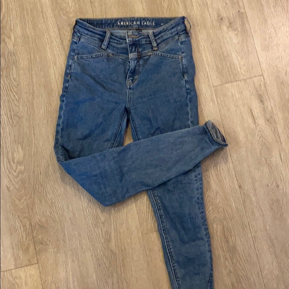 Super hi rise blue leggings